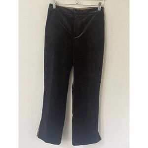 WOMYN Made in USA Brown Serena Split Plant S Velvet Size 4 Mid Rise 30” Inseam